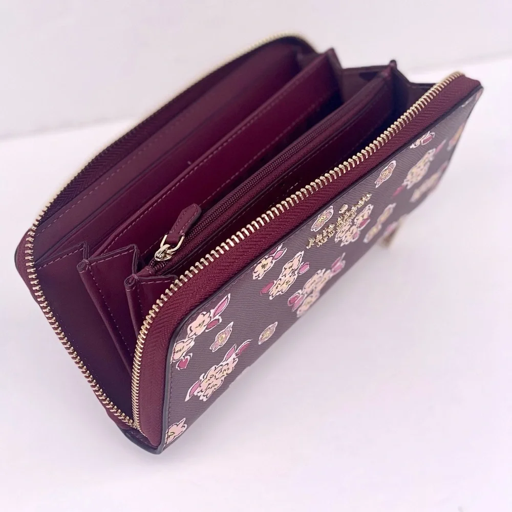 Kate Spade Tinsel Boxed Large Continental Wallet wish Glitter Flowers
